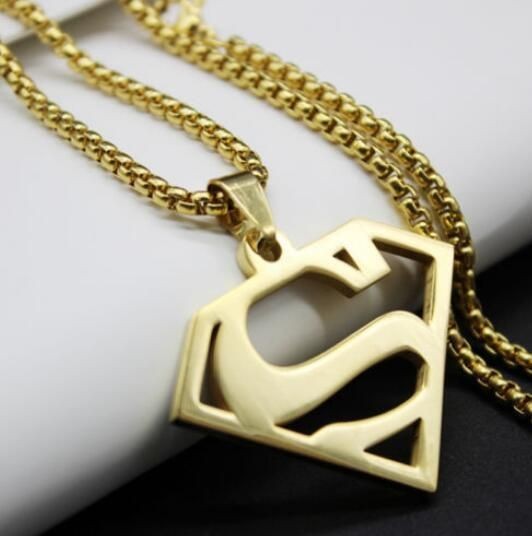 Superman Pendant For Men's Golden