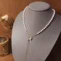 Butterfly Pearl Necklace Adjustable Pull Ki