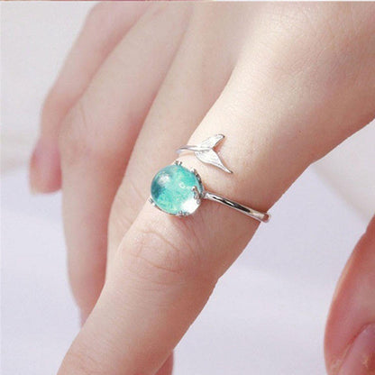Mermaid Blue Crystal Ring