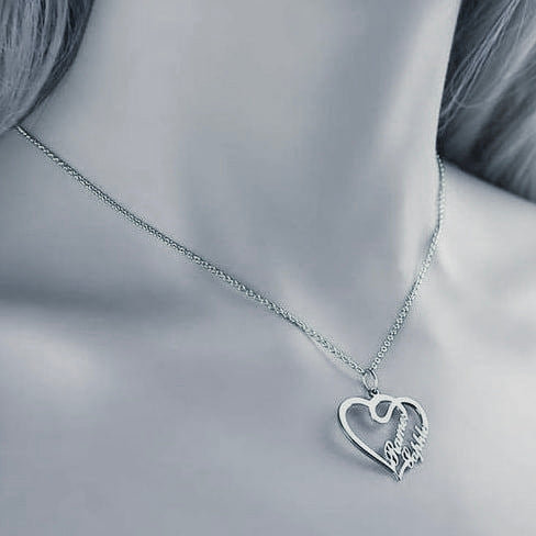 Heart Necklace 15 Silver