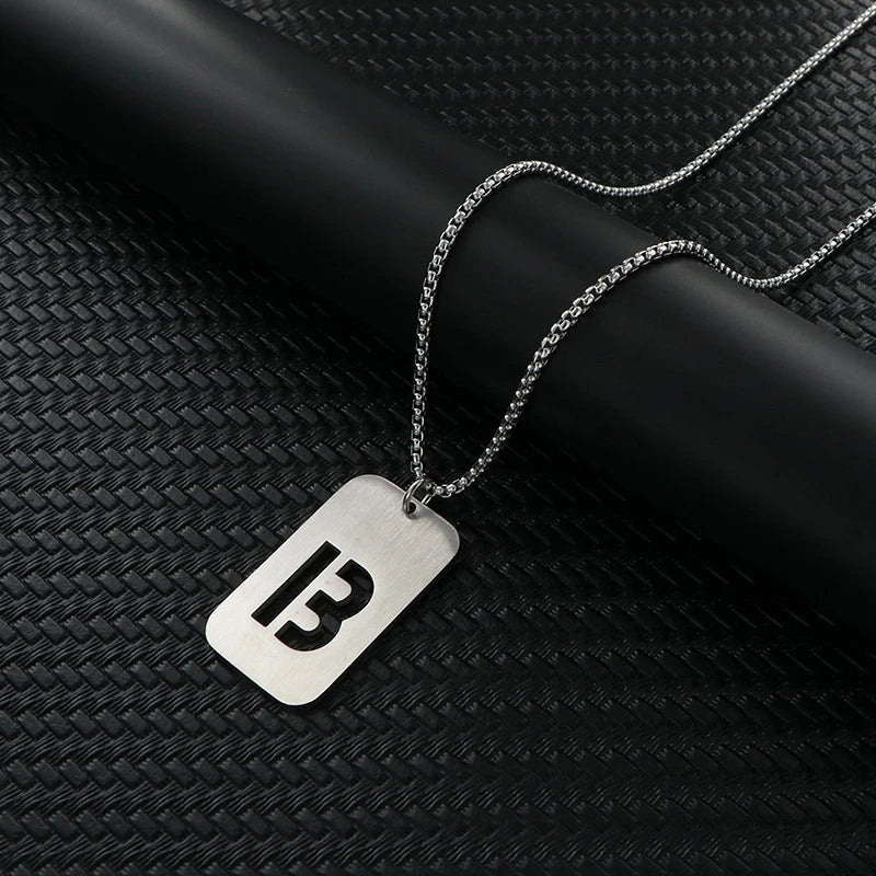 Hollow Letter Necklace Men's Hip Hop Stainless Pendant Necklace