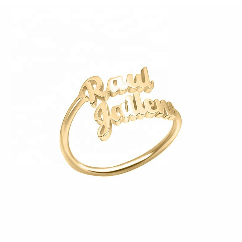 Adjustable Couple Name Ring