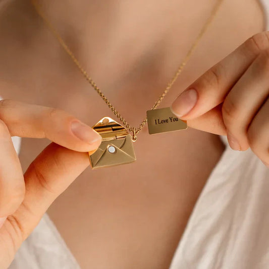 Secret Message, Envelope Necklace Love Letter