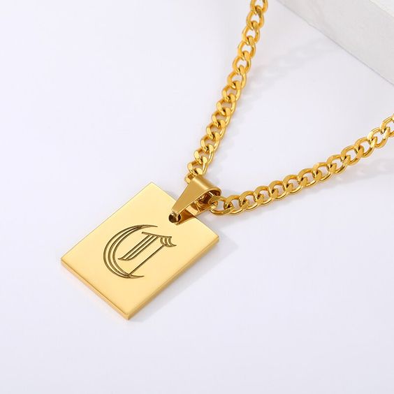 Initial Letter Pendant Necklace