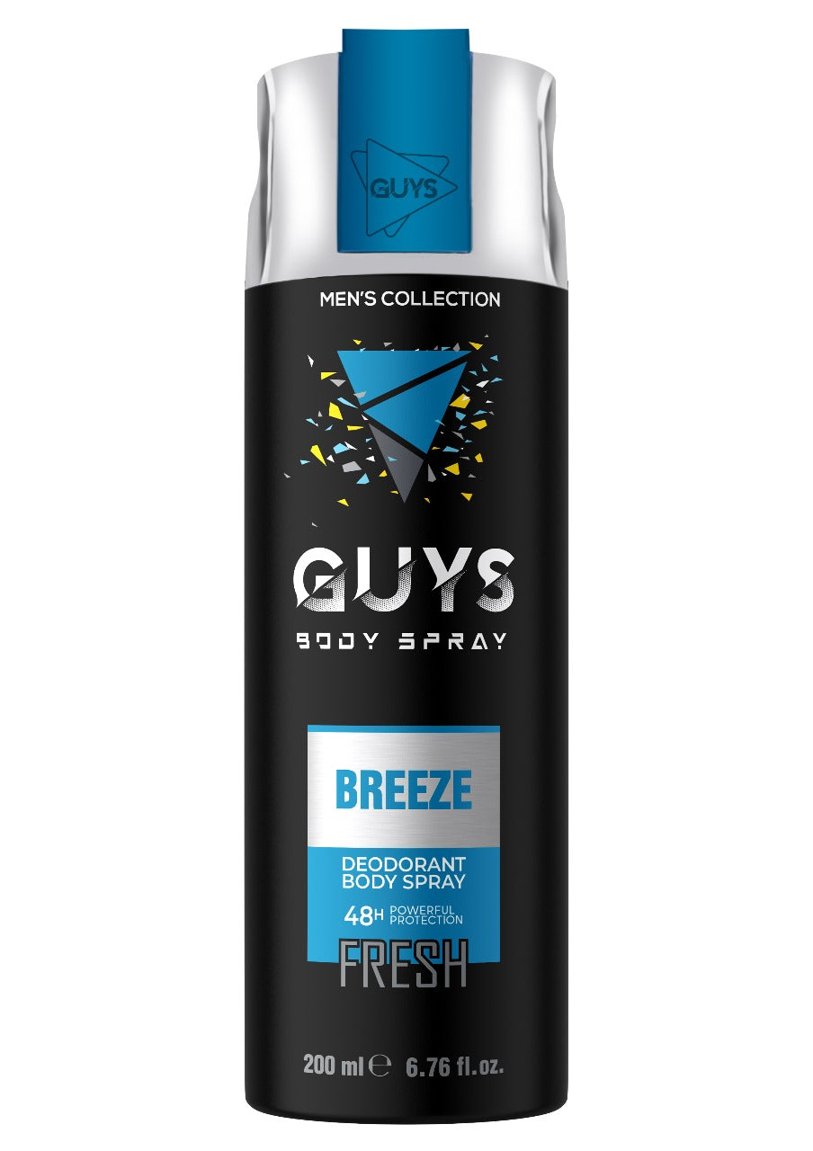 GUYS Deodorant Body Spray (Powered by Perfect) BREEZE Pack Of One