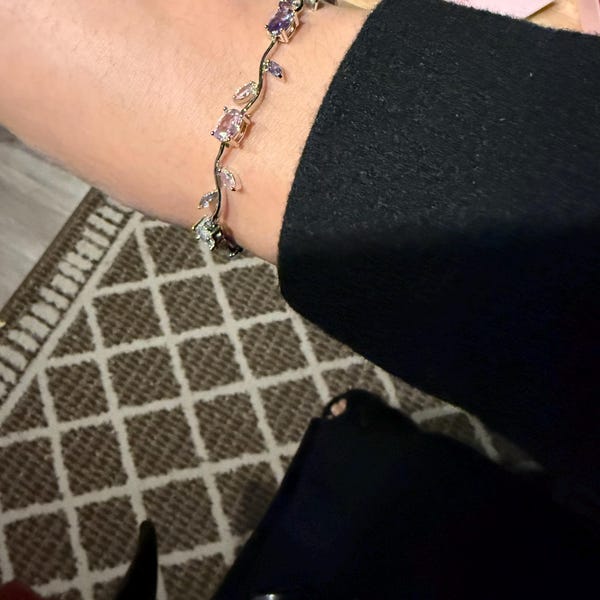 Leaf Cubic Zirconia Stone Gold Bracelet Bridesmaid