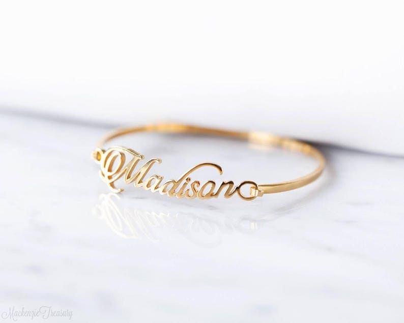 Custom Name Bangle - Personalized Bracelet