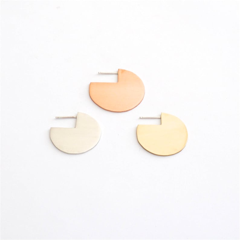 Large Circle Stud Earrings