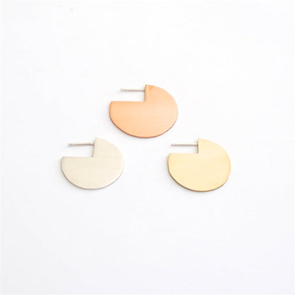 Large Circle Stud Earrings