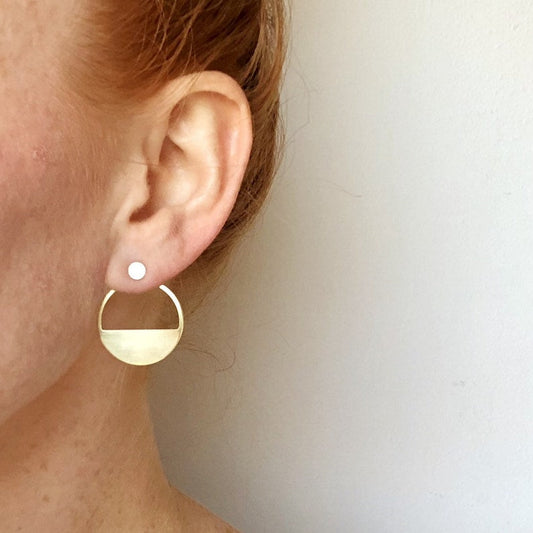 minimalist segment hoop EAR JACKET