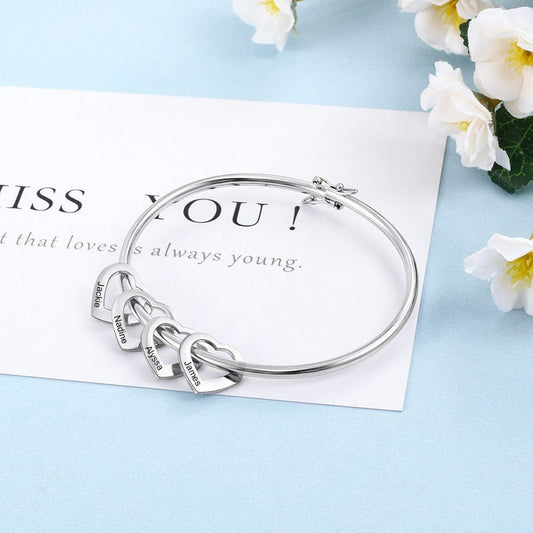 Mother Bracelet - Engraved Mom Bracelet with Kids Name