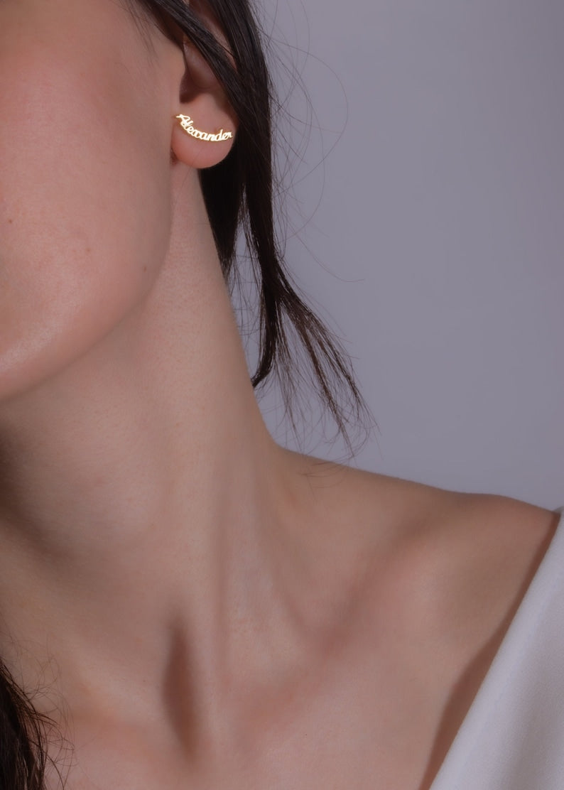 Name Earrings - Minimalist Earrings