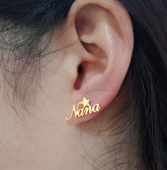 Cute Star Name Earrings For Women Girl