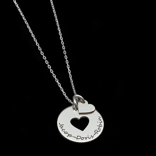 Sterling Silver Heart Name Necklace