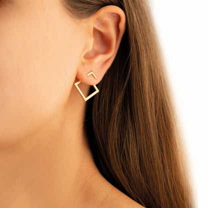 Ear Jacket Earrings - Square Earring