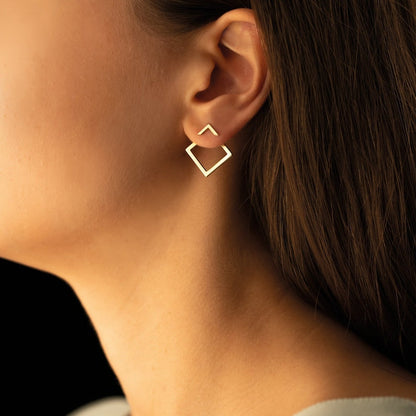 Ear Jacket Earrings - Square Earring