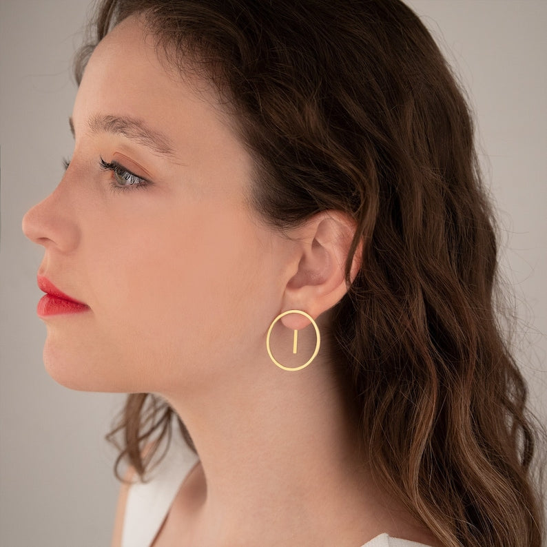 Ear Jacket Round Earrings