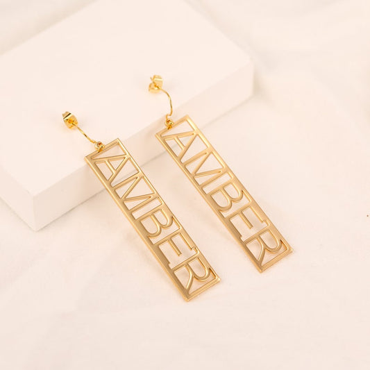 Dangle Name Earrings, Custom Name Earrings