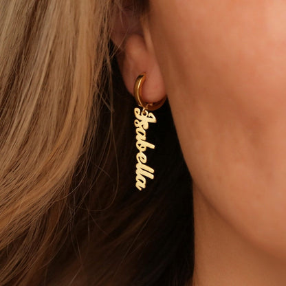 Name Earrings • Script Earrings