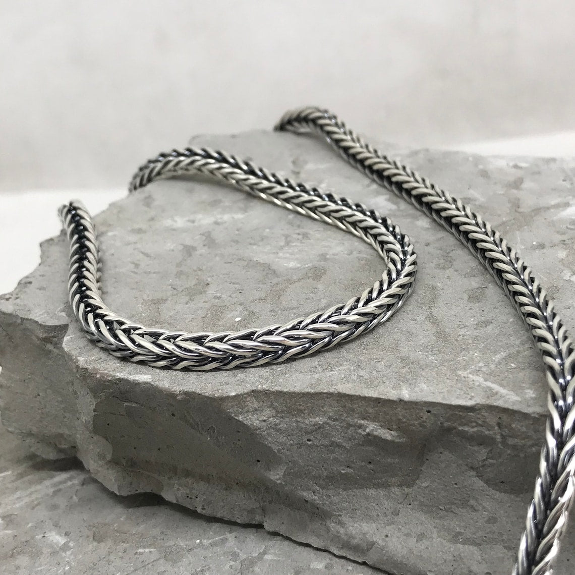 Men's Foxtail Silver 925'Sterling Silver 4MM Chain