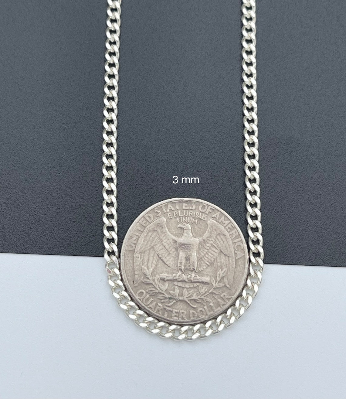 Solid 925 Sterling Silver Cuban Link Chains Men's Women's Curb Necklace 3MM