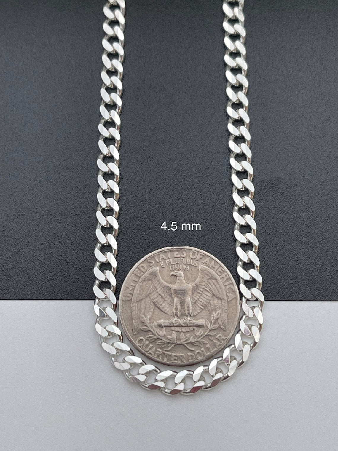 Solid 925 Sterling Silver Cuban Link Chains Men's Women's Curb Necklace 4.5MM