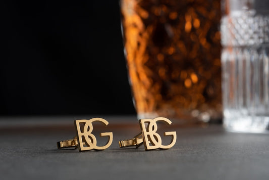 Sterling Silver Initial Cufflinks - Personalized Name Cufflinks