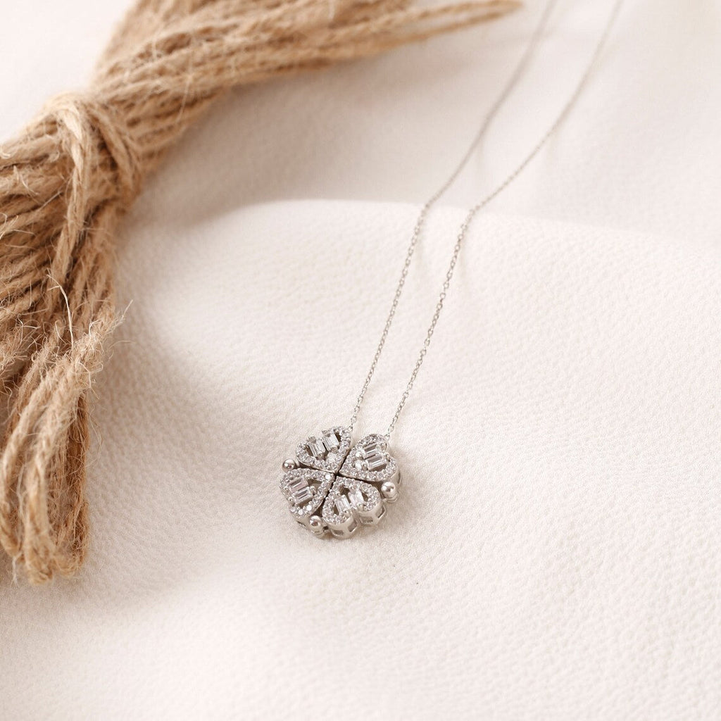 Leaf Clover Hearts Necklace