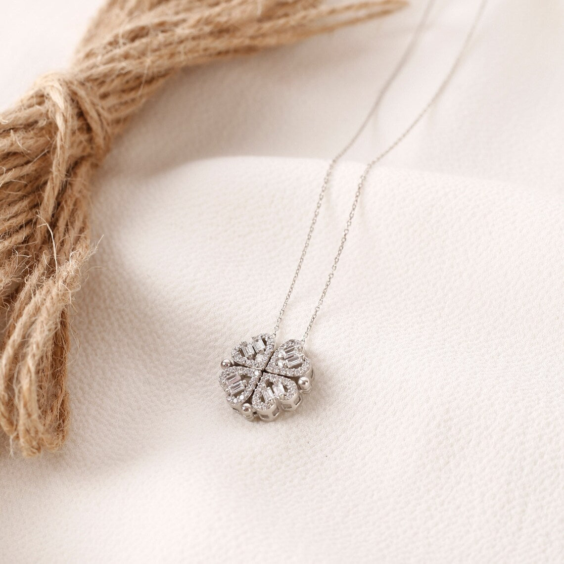 Leaf Clover Hearts Necklace