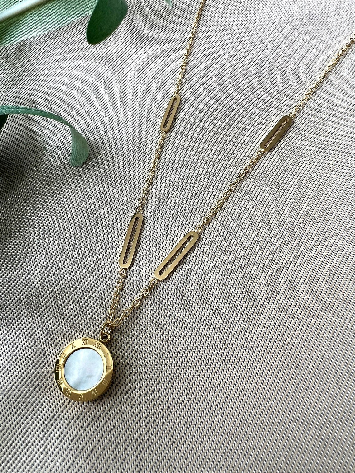 Roman Digital Wafer Pendant