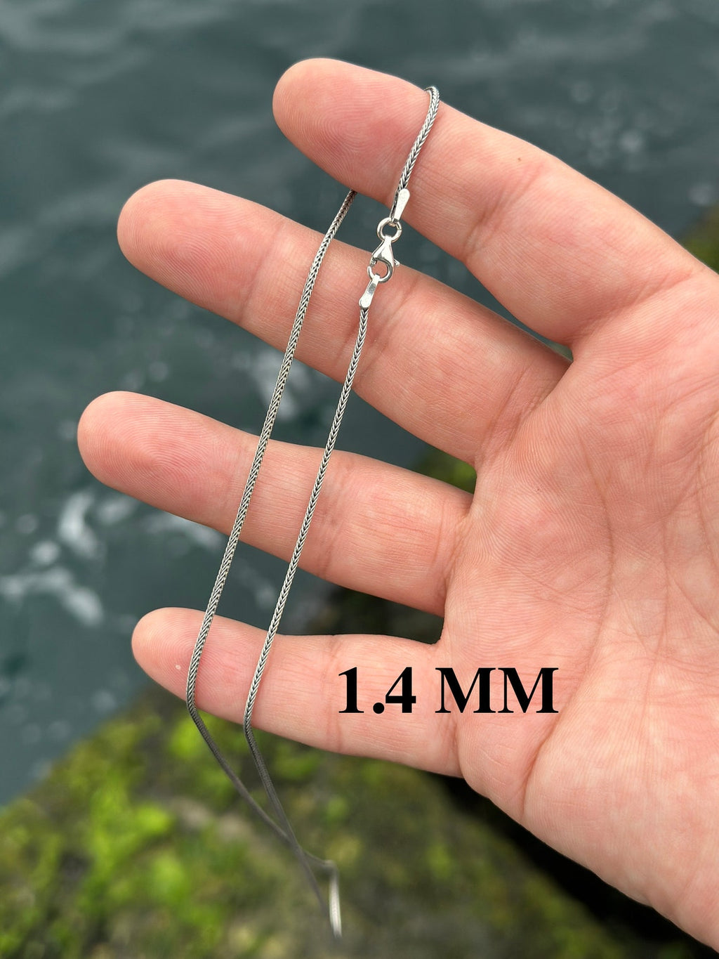 Thin Foxtail Necklace, Bali Chain, Oxidized Necklace, Antique Chain silver 1.4MM