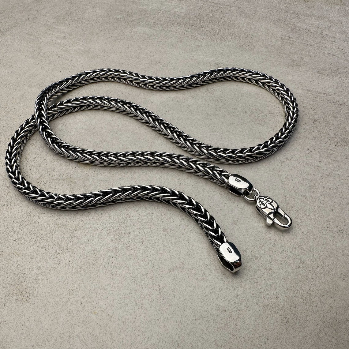 Men's Foxtail Silver 925'Sterling Silver 4MM Chain