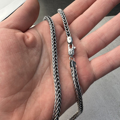 Men's Foxtail Silver 925'Sterling Silver 4MM Chain