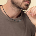 Custom Men's Black Necklace,Personalized Gift For Dad