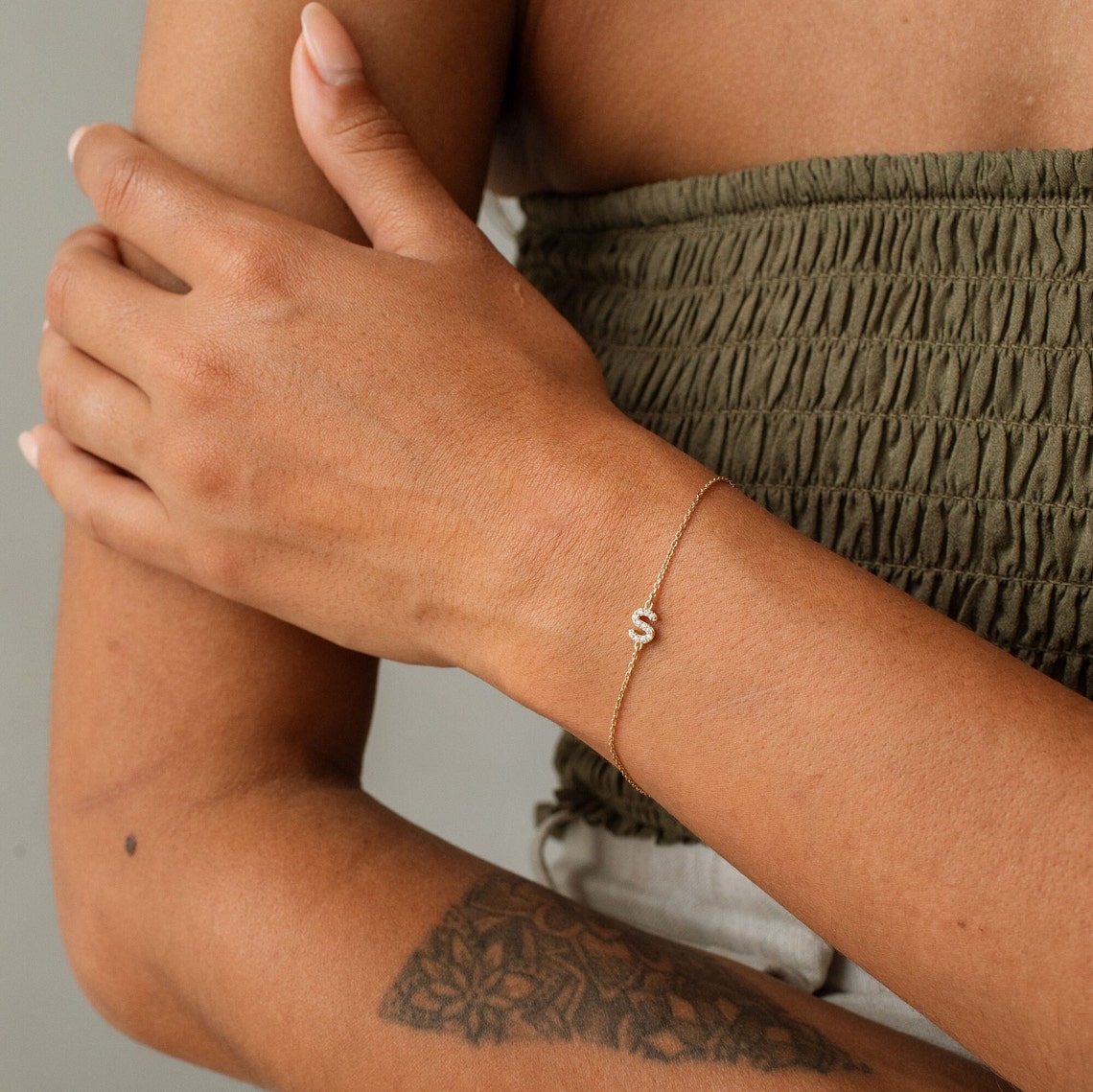 INITIAL ZIRCONIC BRACELET