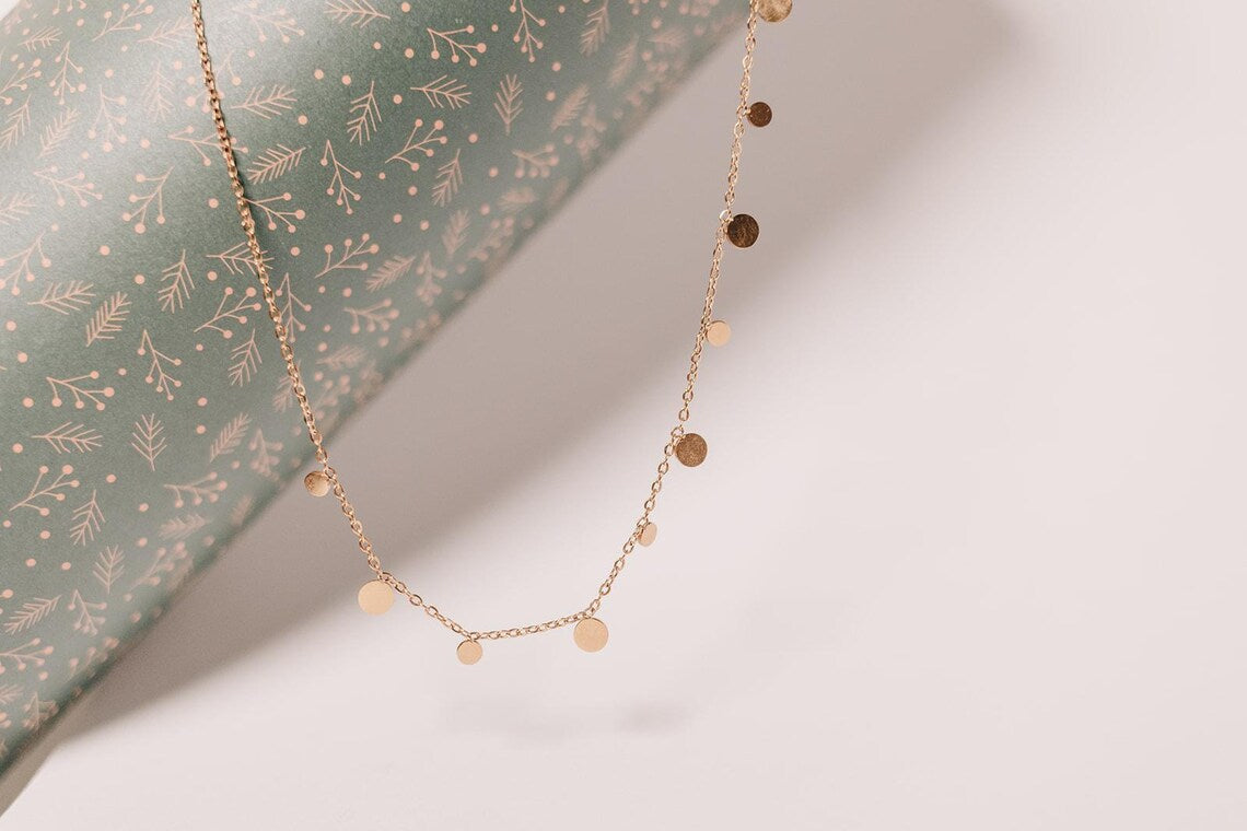 (BUY ONE GET ONE FREE)Necklace with round discs • Stainless steel chain