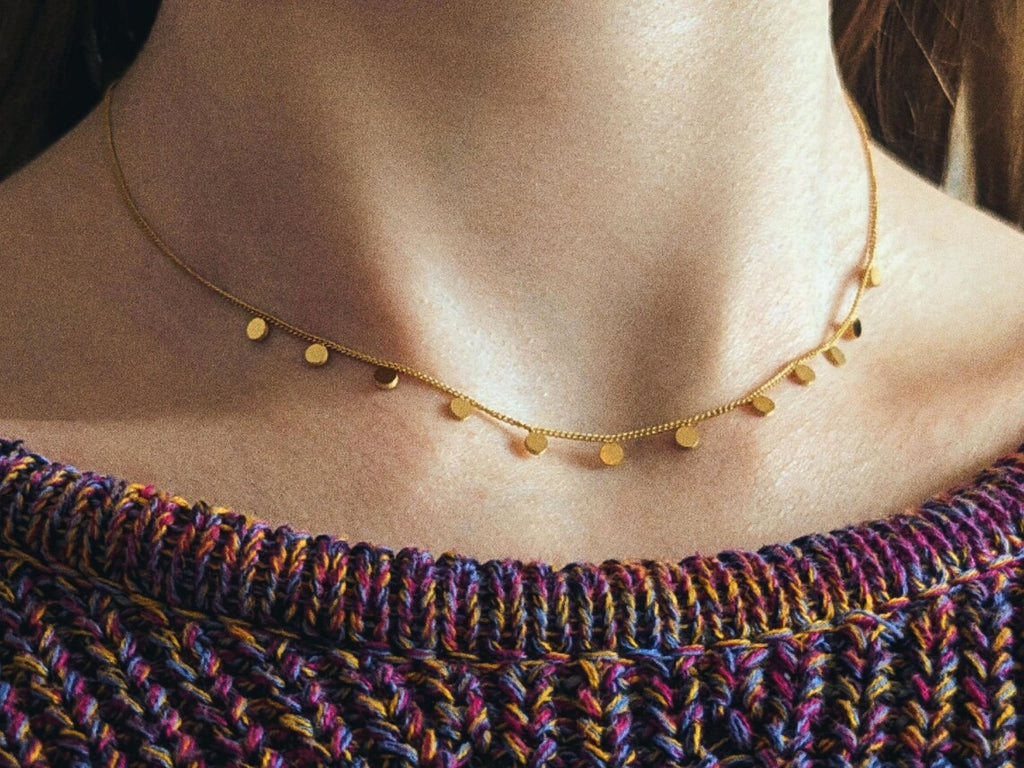 (BUY ONE GET ONE FREE)Necklace with round discs • Stainless steel chain