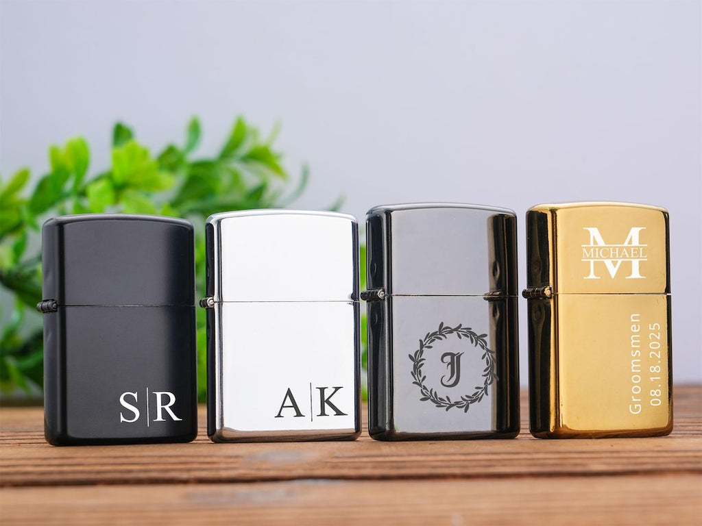 Personalized Lighter, Monogram Lighter, Best Man Gift, Black Lighter, Engraved Lighter, Custom Cigar Lighter, Gifts For Dad, Groomsman Gifts