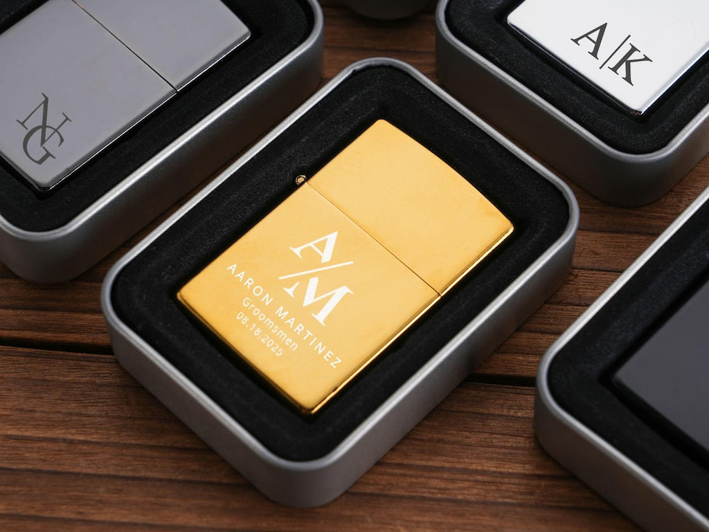 Personalized Lighter, Monogram Lighter, Best Man Gift, Black Lighter, Engraved Lighter, Custom Cigar Lighter, Gifts For Dad, Groomsman Gifts