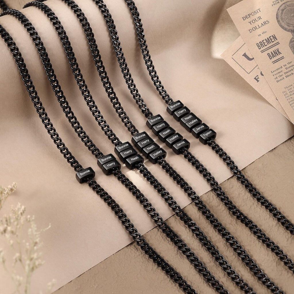 Custom Men Necklace with Family Name
