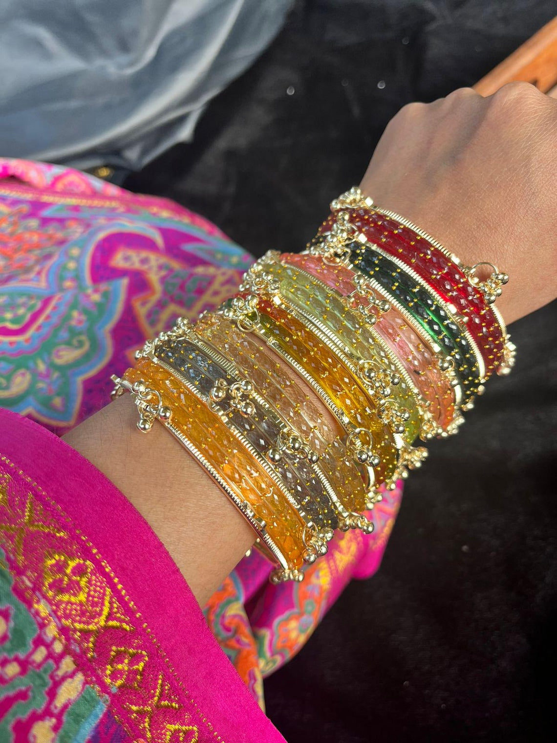 Raindrop Original Kashmiri Glass Bangles Set