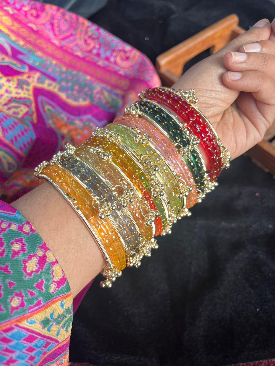 Raindrop Original Kashmiri Glass Bangles Set
