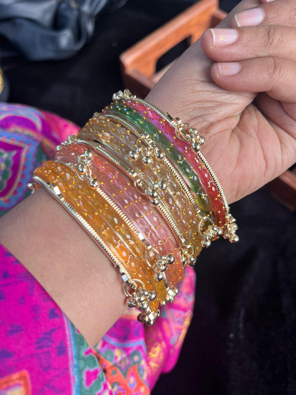 Raindrop Original Kashmiri Glass Bangles Set