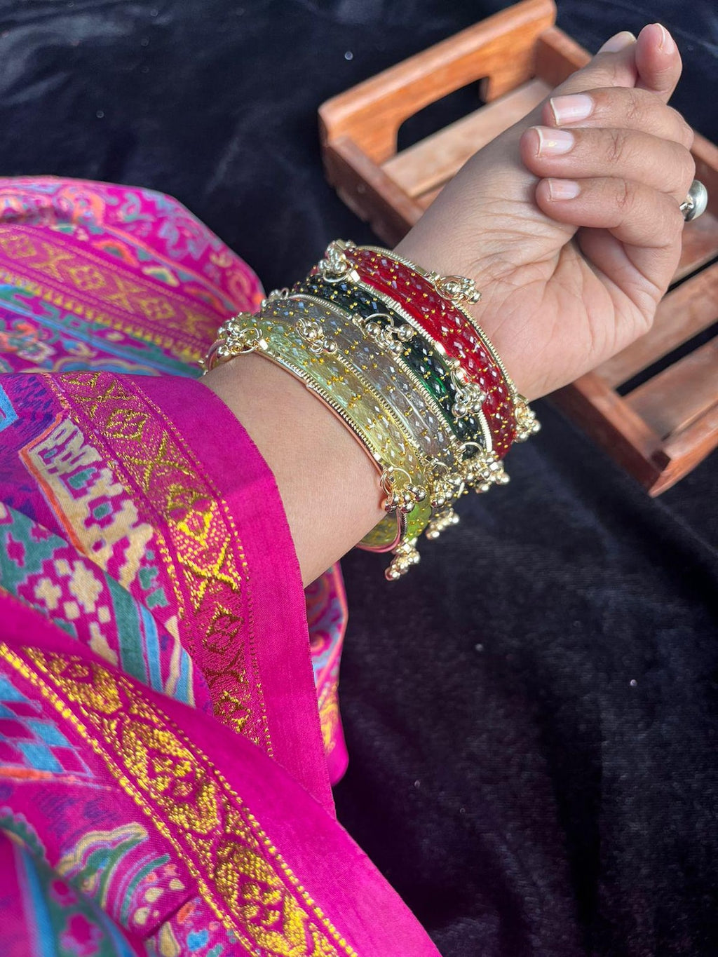 Raindrop Original Kashmiri Glass Bangles Set