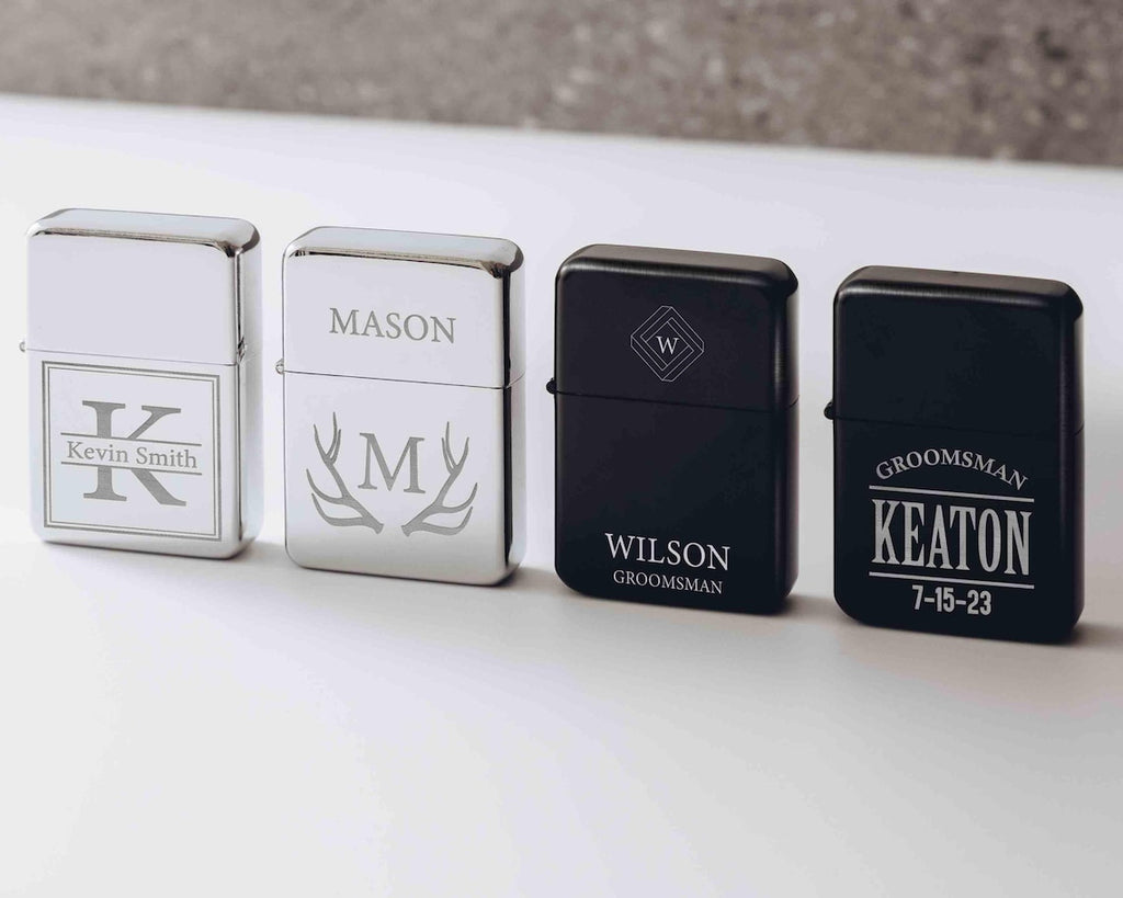 Personalized Lighter, Monogram Lighter, Best Man Gift, Black Lighter, Engraved Lighter, Custom Cigar Lighter, Gifts For Dad, Groomsman Gifts