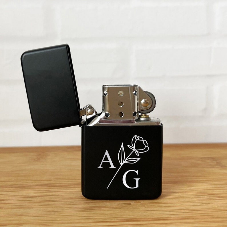 Personalized Lighter, Monogram Lighter, Best Man Gift, Black Lighter, Engraved Lighter, Custom Cigar Lighter, Gifts For Dad, Groomsman Gifts