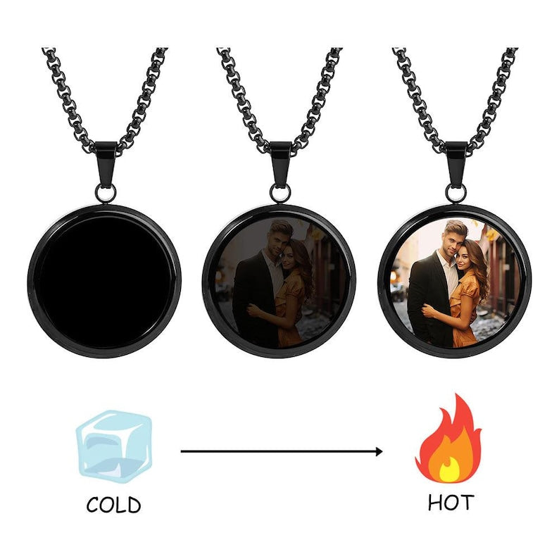 Heat-Activated Photo Necklace, Hidden Your Photo