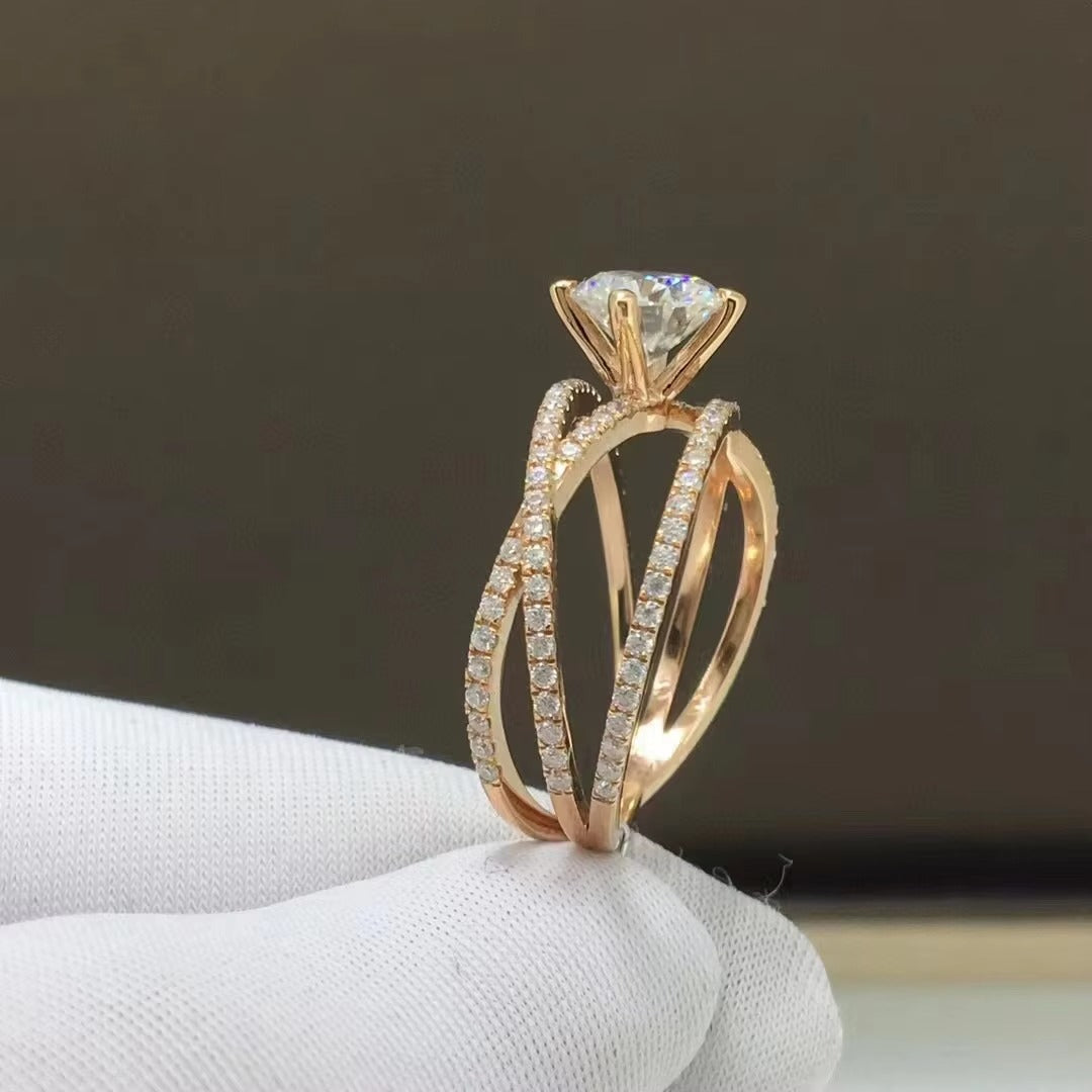 Luxury Moissanite Silver Engagement Ring