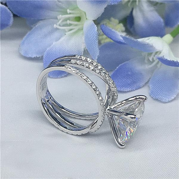 Luxury Moissanite Silver Engagement Ring