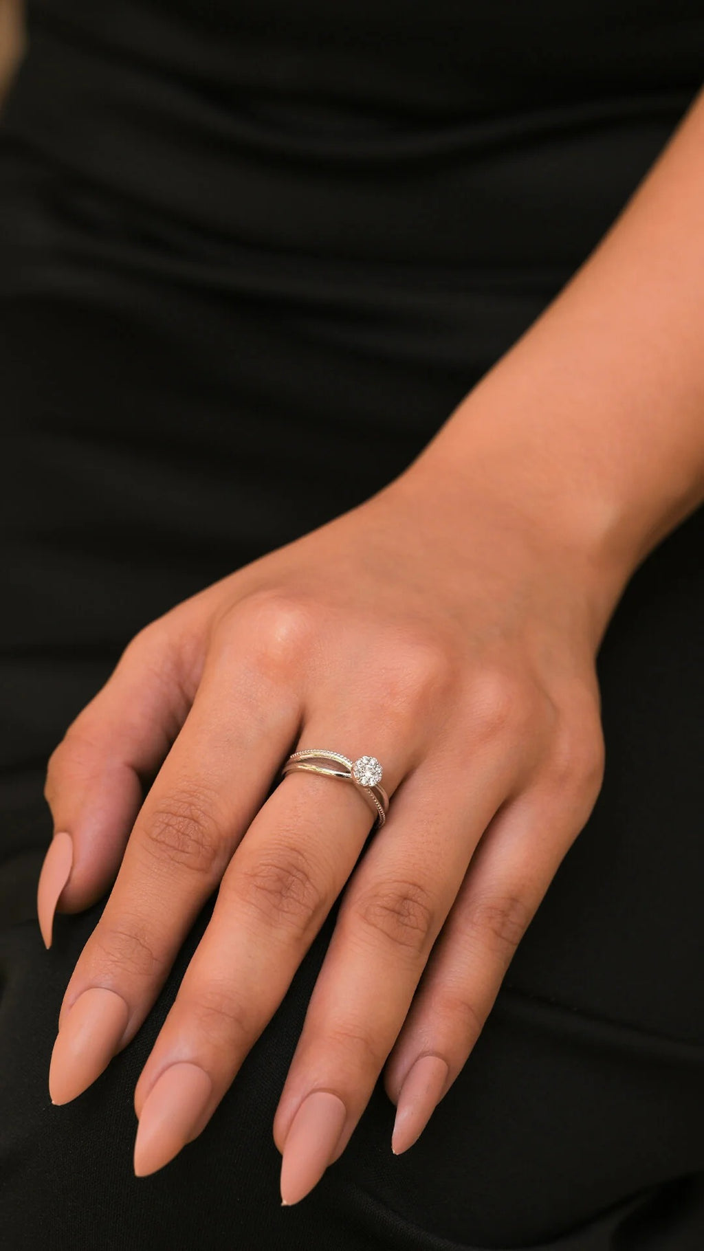 Zircon Centered Cut Ring